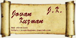 Jovan Kuzman vizit kartica